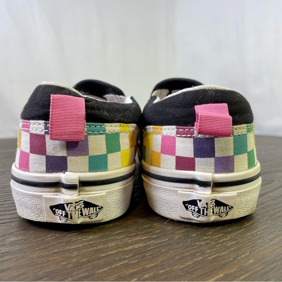 Vans 5 Rainbow Checkered Sneakers Slip On - Picture 4 of 10